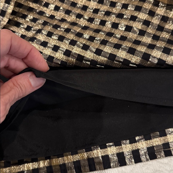 J.Crew Metallic Gold and Black Checkered Blouse Size Small LNWOT - Picture 4 of 8